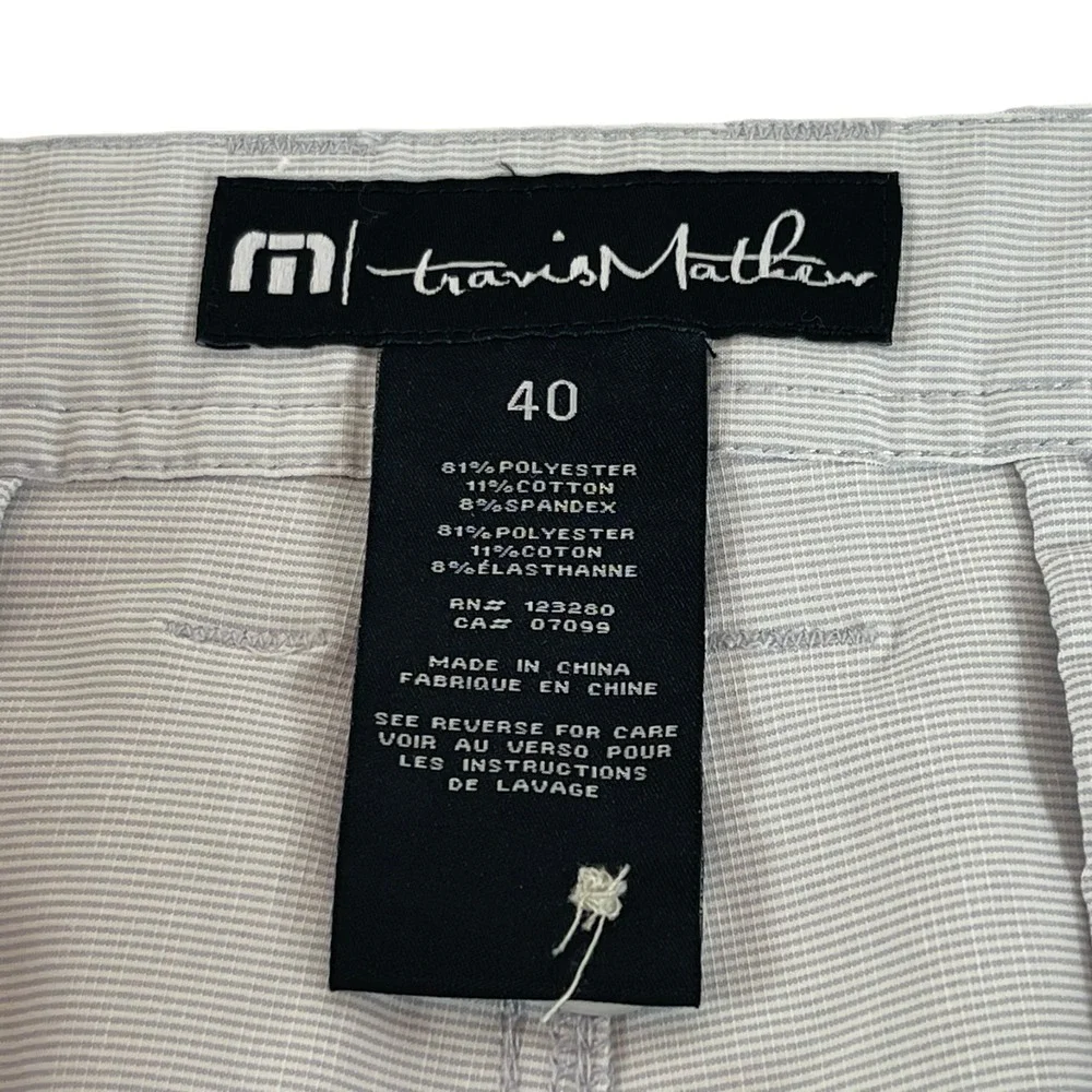 Travis Mathew Performance Shorts 40 Mens Pockets Stiped Golf